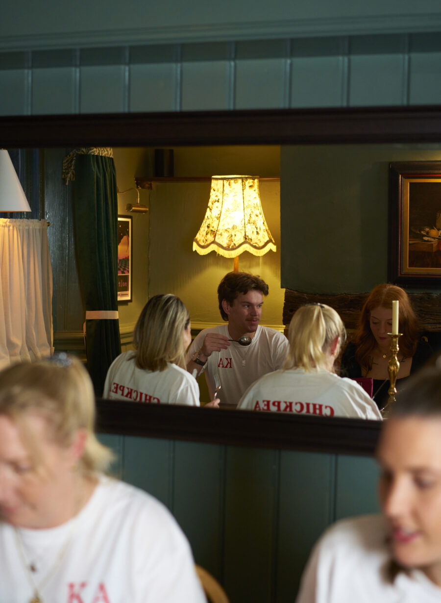 restaurant team delivering food to guests